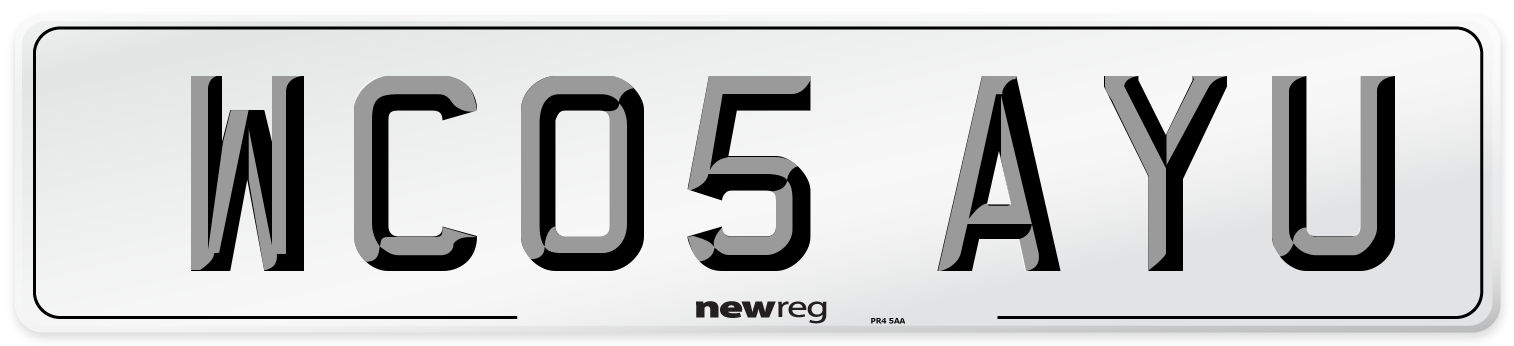 WC05 AYU Number Plate from New Reg